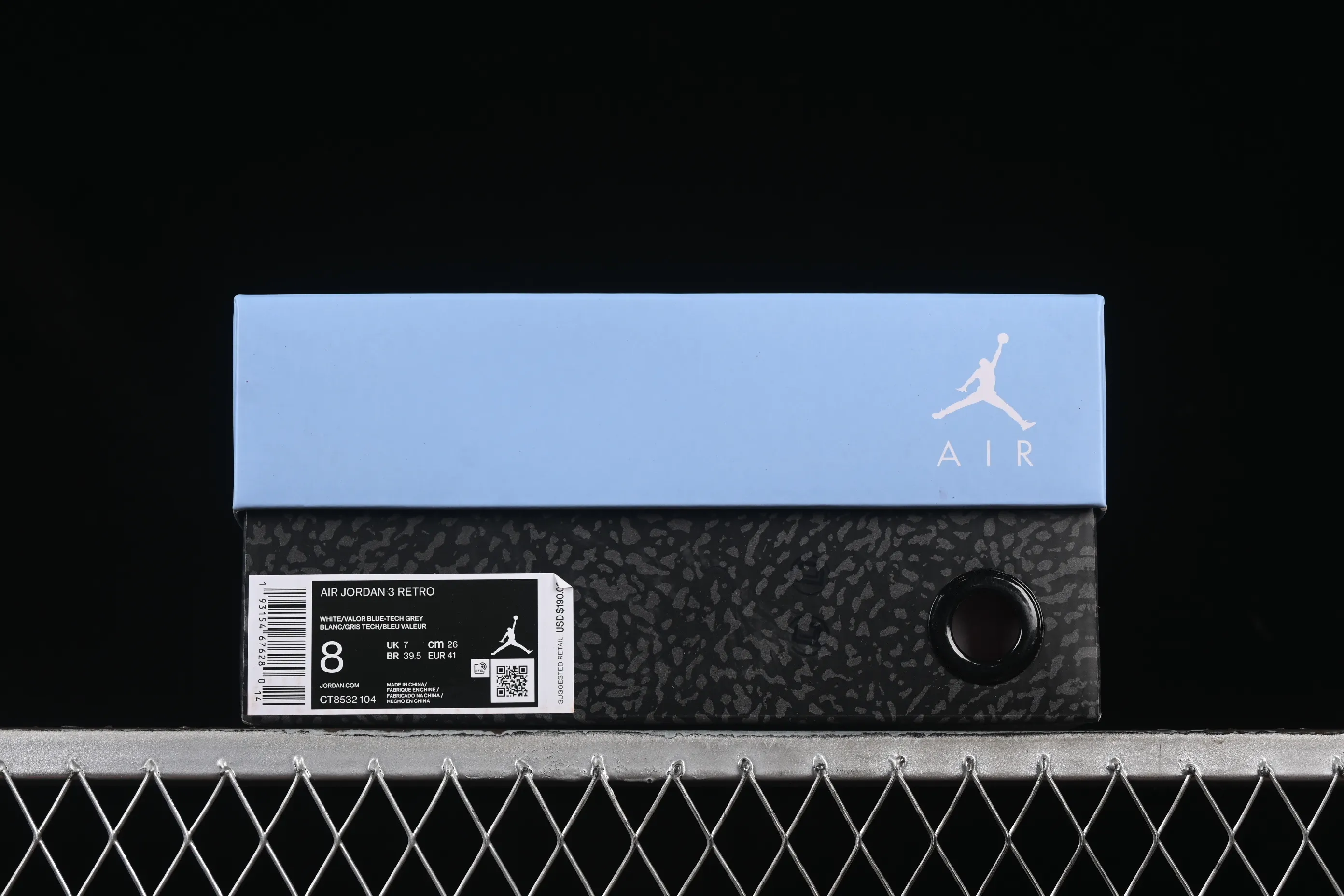 All categories Air Jordan Jordan series basketball shoes Air Jordan 3 Air Jordan 3 UNC AJ3 Joe 3 North Carolina blue white burst blue crack mid-basketball shoes CT8532-104